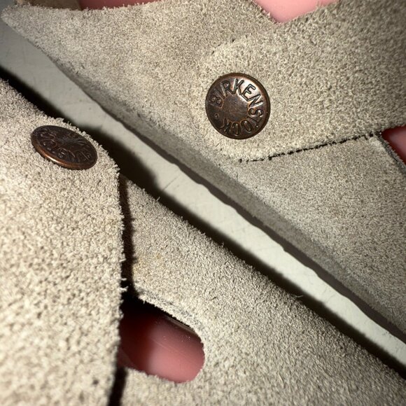 Birkenstock Boston Suede Soft Footbed Clogs Taupe  W US 8 EU 39 EUC Worn Once - Picture 6 of 14
